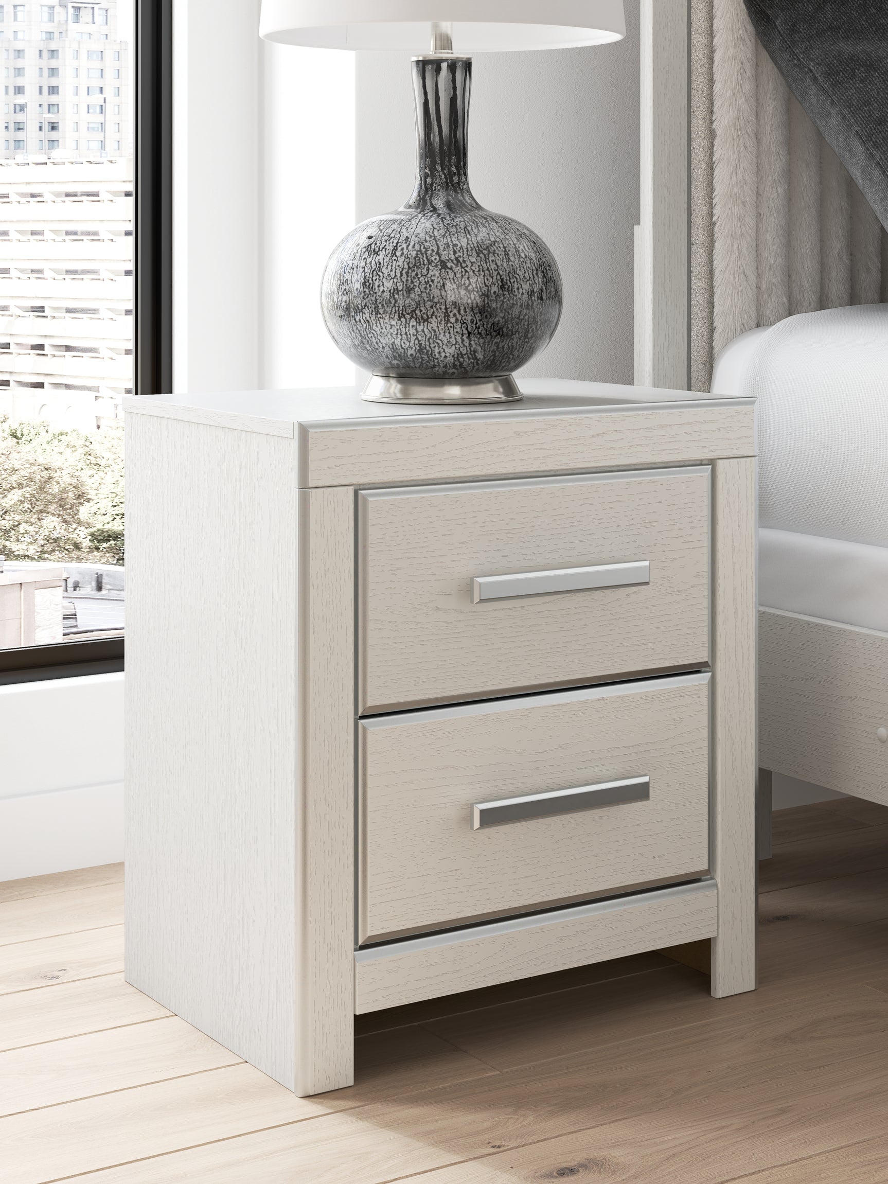 Sam's Furniture - Ashley Furniture - Zuraleus Bedroom - Two Drawer Night Stand / White - PCB3381-92