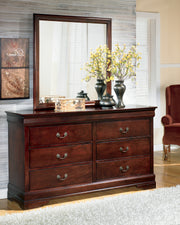 Sam's Furniture - Ashley Furniture - Alisdair Bedroom - Dresser and Mirror / Reddish Brown - B376B1