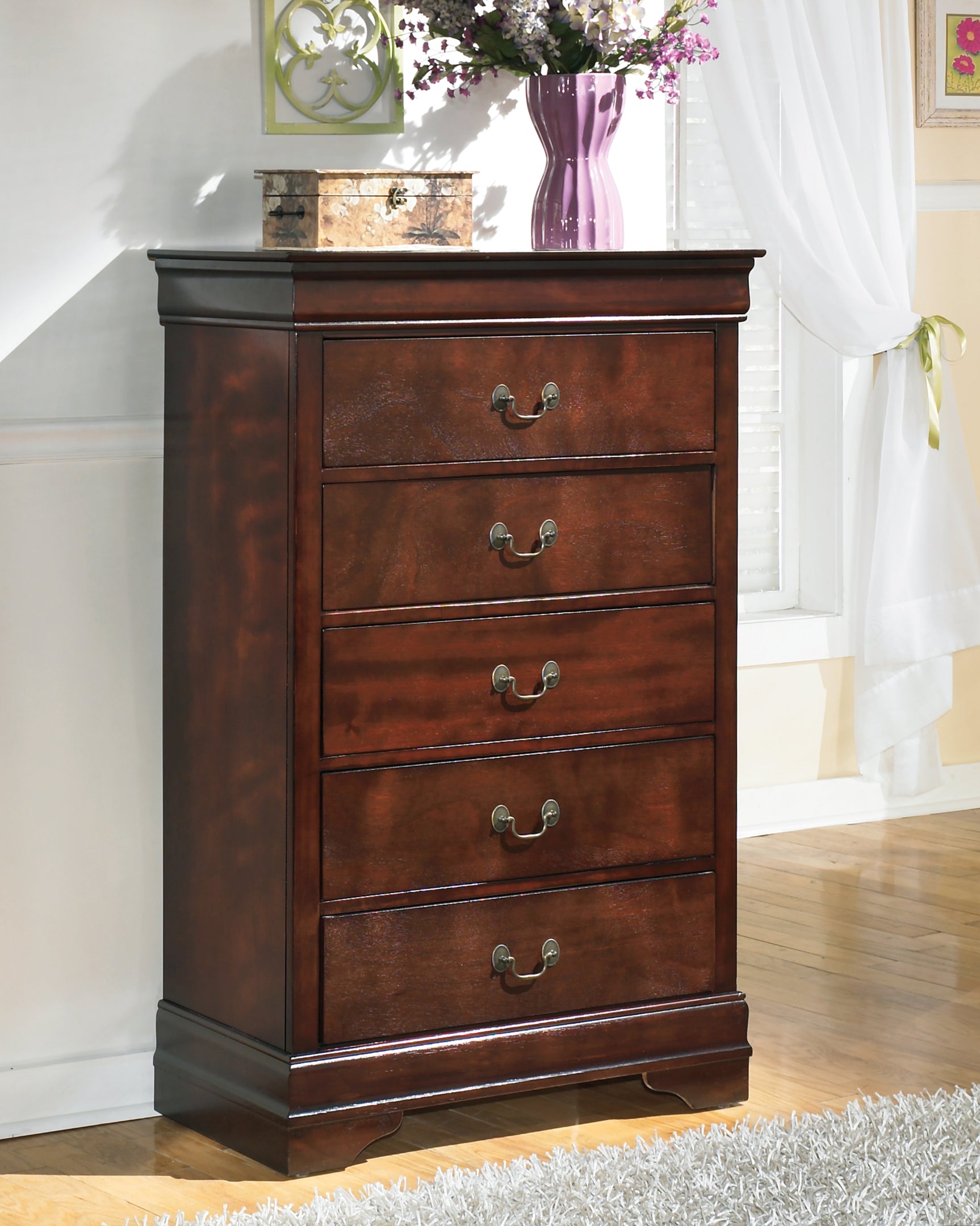 Sam's Furniture - Ashley Furniture - Alisdair Bedroom - Chest / Reddish Brown - B376-46