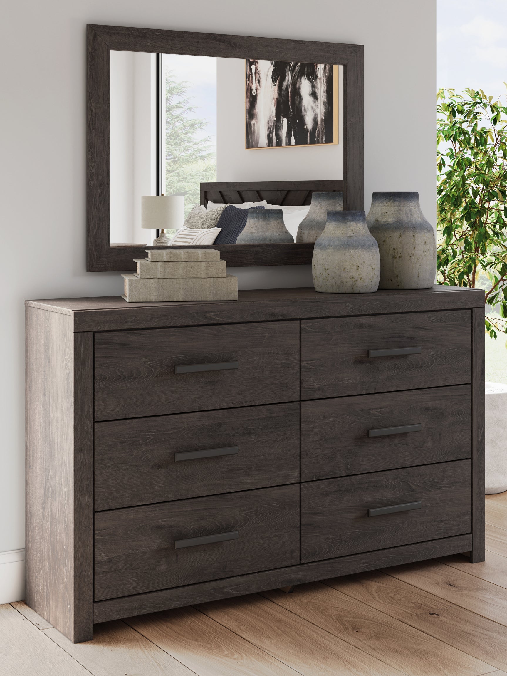 Sam's Furniture - Ashley Furniture - Prendonea Bedroom - Dresser and Mirror / Charcoal - B3789B1