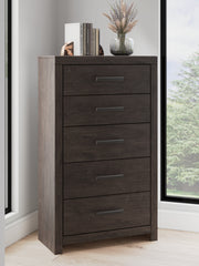 Sam's Furniture - Ashley Furniture - Prendonea Bedroom - Five Drawer Chest / Charcoal - B3789-46