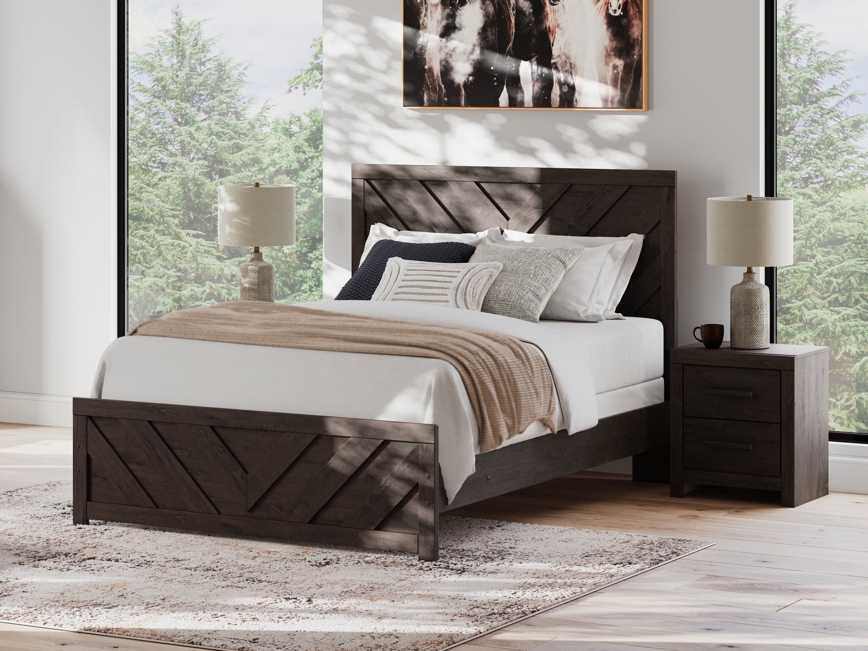 Sam's Furniture - Ashley Furniture - Prendonea Bedroom - Queen Panel Bed / Charcoal - B3789B4