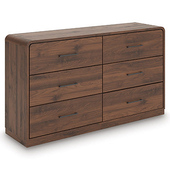 Sam's Furniture - Ashley Furniture - Fortlorn Bedroom - Five Drawer Chest / Walnut Brown - PCB386-46