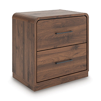 Sam's Furniture - Ashley Furniture - Fortlorn Bedroom - Two Drawer Night Stand / Walnut Brown - PCB386-92