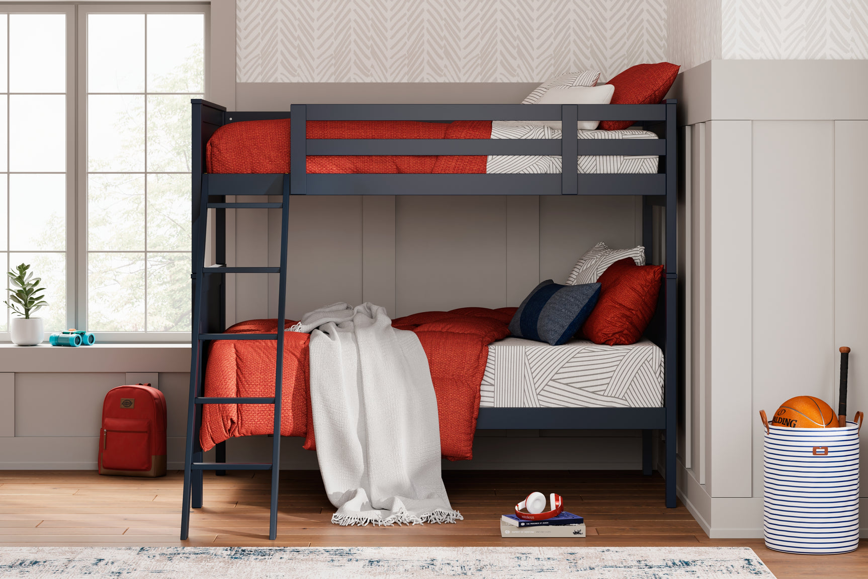 Sam's Furniture - Ashley Furniture - Nextonfort Bedroom - Twin over Twin Bunk Bed / Blue - B396B2