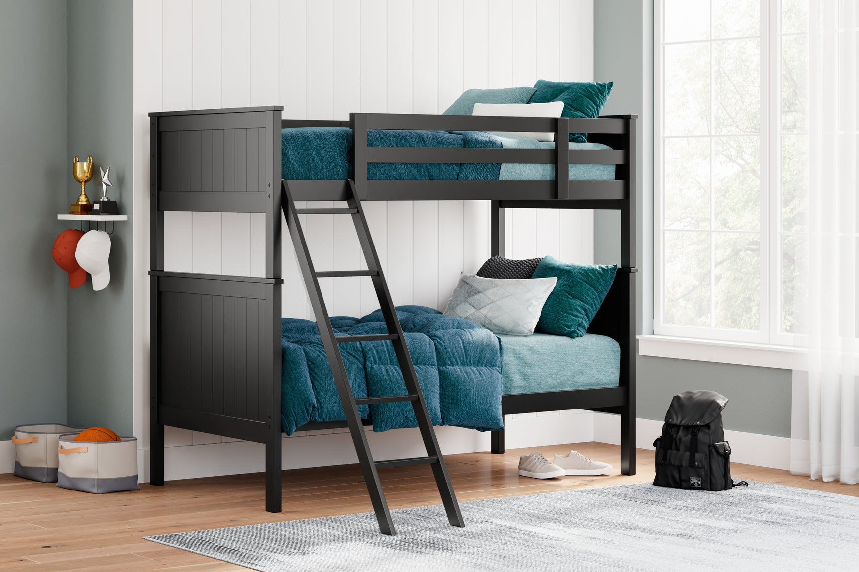 Sam's Furniture - Ashley Furniture - Nextonfort Bedroom - Twin over Twin Bunk Bed / White - B396B6