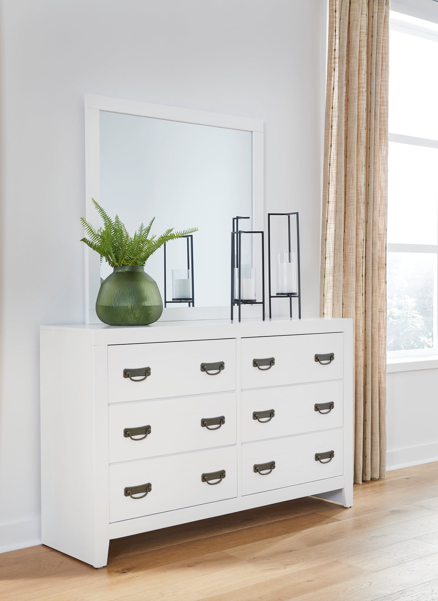 Sam's Furniture - Ashley Furniture - Binterglen Bedroom - Dresser and Mirror / White - B427B1