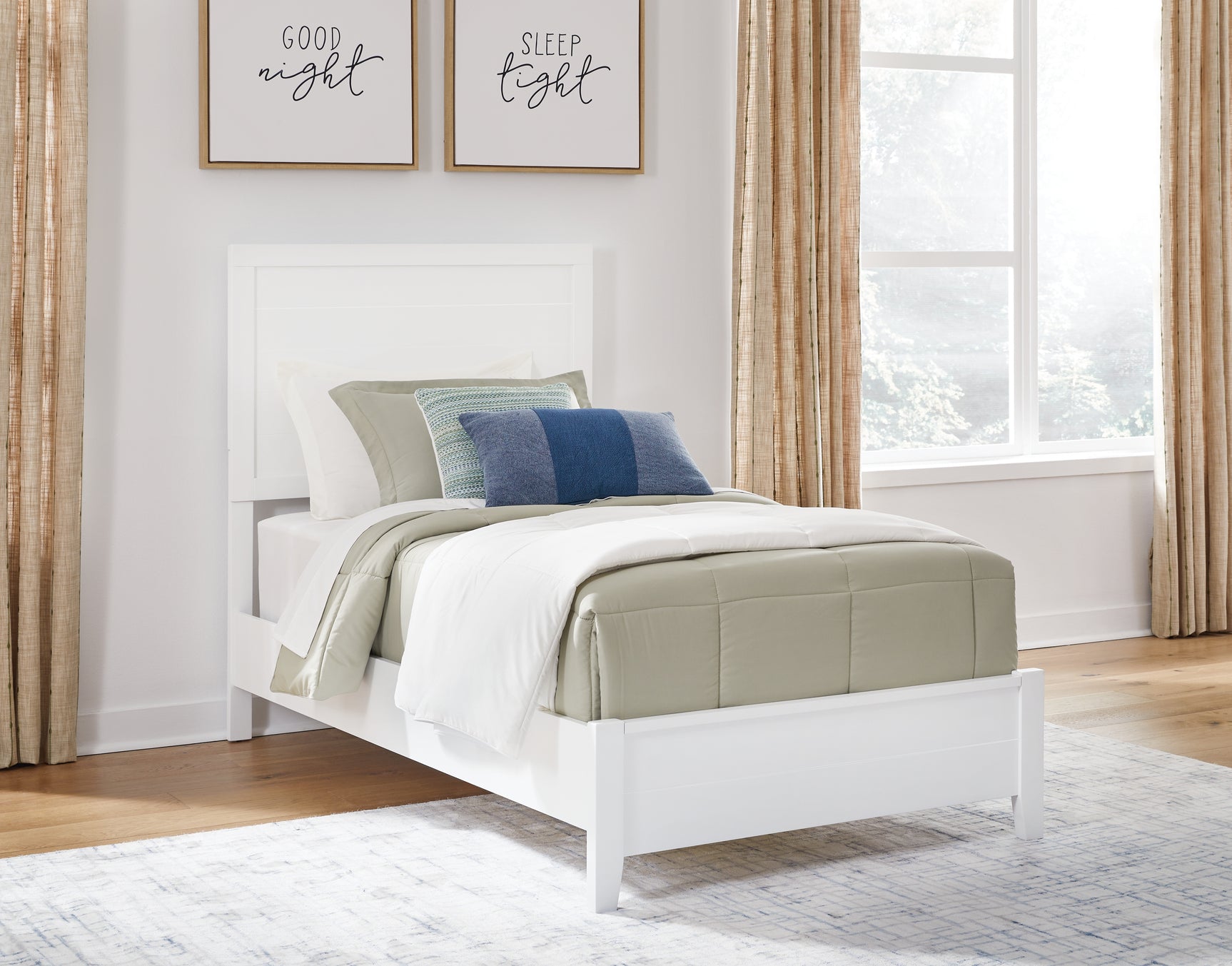Sam's Furniture - Ashley Furniture - Binterglen Bedroom - Twin Panel Bed / White - B427B2