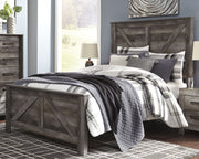 Sam's Furniture - Ashley Furniture - Wynnlow Bedroom - Queen Crossbuck Panel Bed / Gray - B440B9