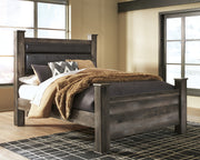 Sam's Furniture - Ashley Furniture - Wynnlow Bedroom - Queen Upholstered Poster Bed / Gray - B440B7