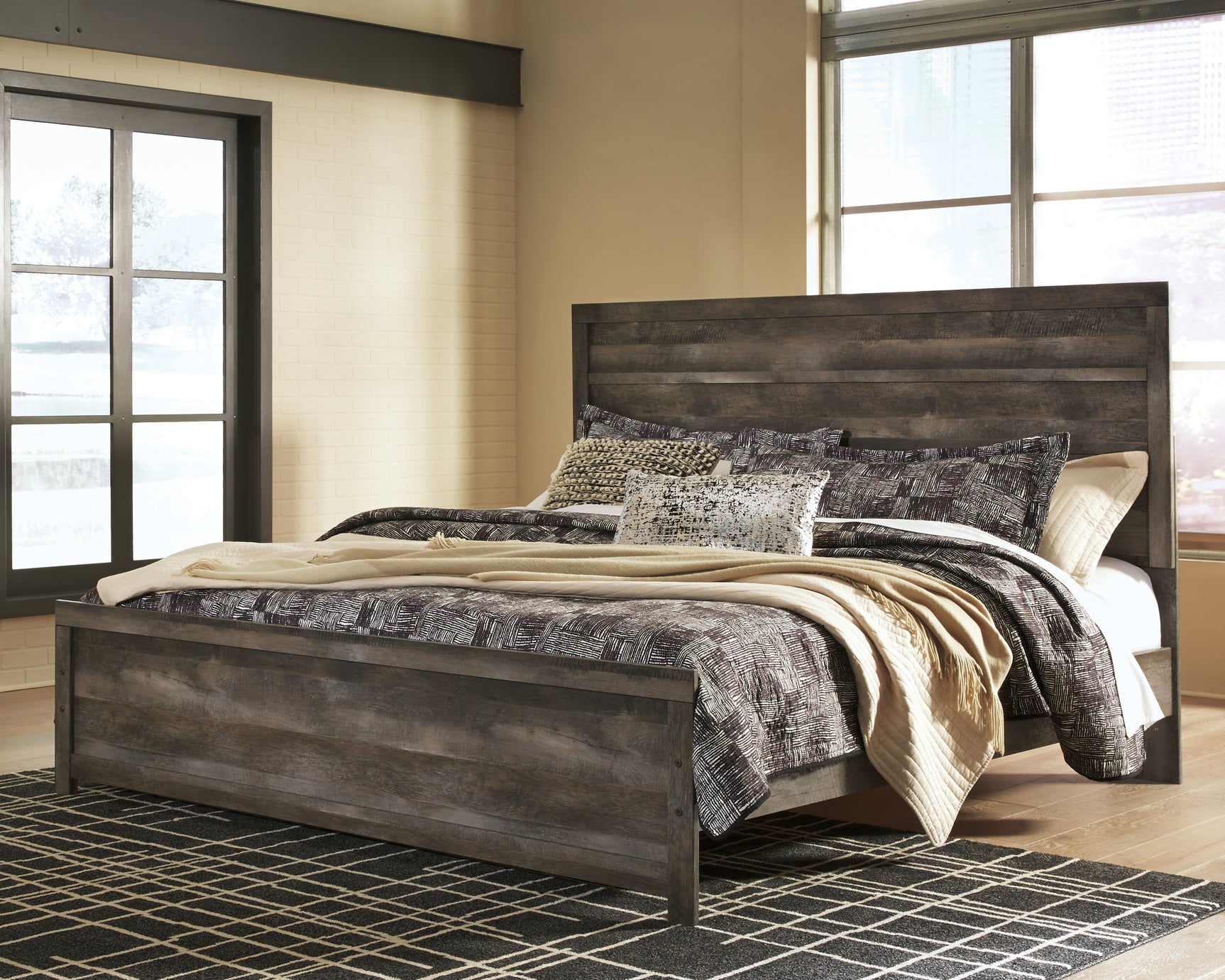 Sam's Furniture - Ashley Furniture - Wynnlow Bedroom - King Panel Bed / Gray - B440B8