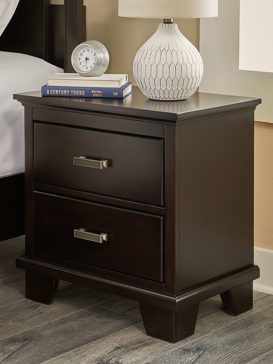 Sam's Furniture - Ashley Furniture - Covetown Bedroom - Two Drawer Night Stand / Dark Brown - B441-92