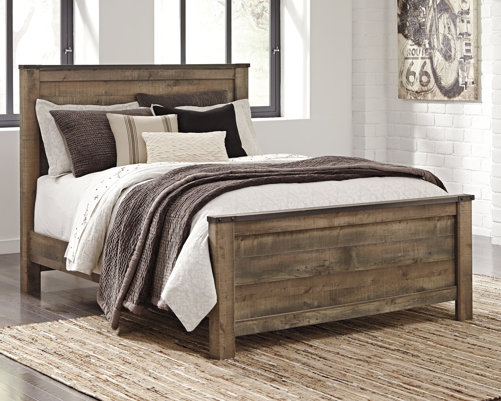 Sam's Furniture - Ashley Furniture - Trinell Bedroom - Queen Panel Bed / Brown - B446B11