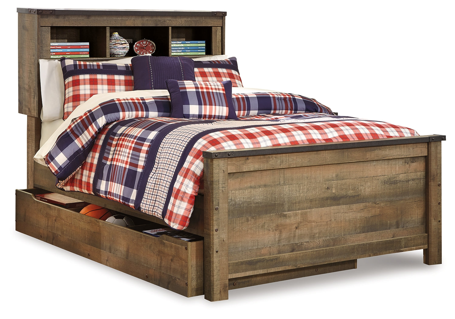 Sam's Furniture - Ashley Furniture - Trinell Bedroom - Full Bookcase Bed with Storage / Brown - B446B91