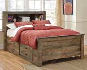 Sam's Furniture - Ashley Furniture - Trinell Bedroom - Full Bookcase Bed with 2 Sided Storage / Brown - B446B79