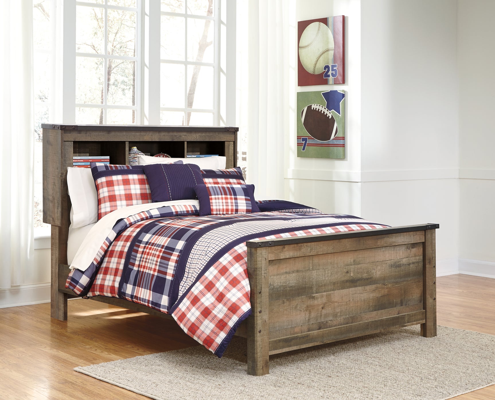 Sam's Furniture - Ashley Furniture - Trinell Bedroom - Full Bookcase Panel Bed / Brown - B446B87