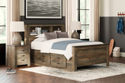 Sam's Furniture - Ashley Furniture - Trinell Bedroom - Full Bookcase Bed with 2 Storage Drawers / Brown - B446B16