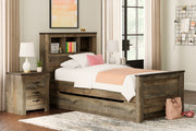 Sam's Furniture - Ashley Furniture - Trinell Bedroom - Twin Bookcase Bed with 1 Large Storage Drawer / Brown - B446B22