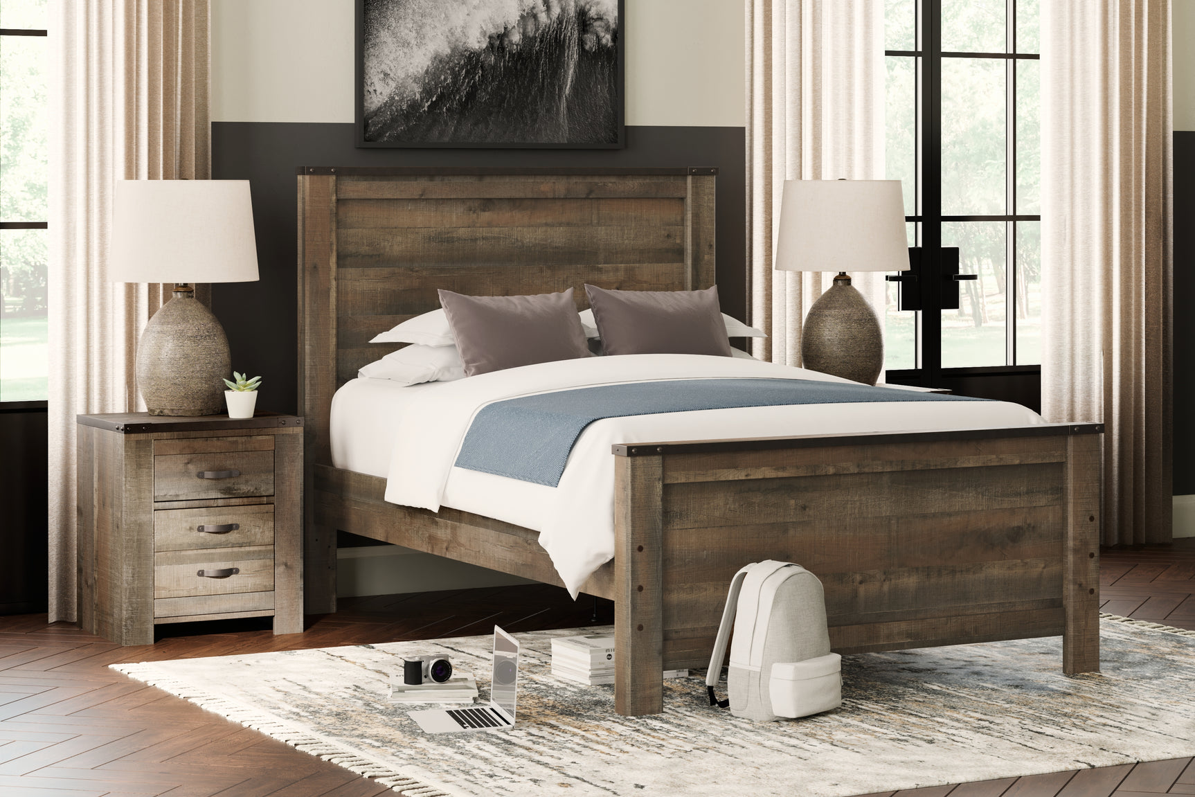 Sam's Furniture - Ashley Furniture - Trinell Bedroom - Full Panel Bed / Brown - B446B3
