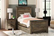 Sam's Furniture - Ashley Furniture - Trinell Bedroom - Twin Panel Bed with 1 Large Storage Drawer / Brown - B446B8