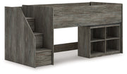 Sam's Furniture - Ashley Furniture - Frandern Bedroom - Twin Loft  Bed with Bookcase Storage / Gray - B4480B14