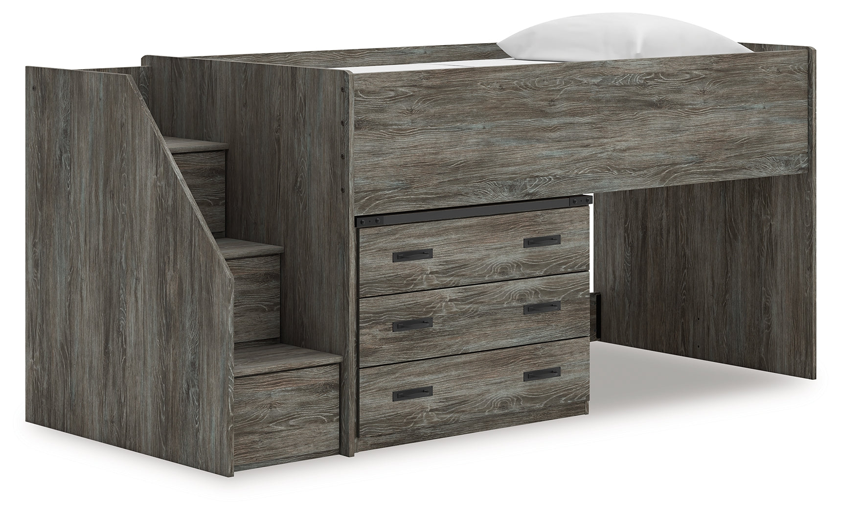 Sam's Furniture - Ashley Furniture - Frandern Bedroom - Twin Loft Bed with Drawer Storage / Gray - B4480B15
