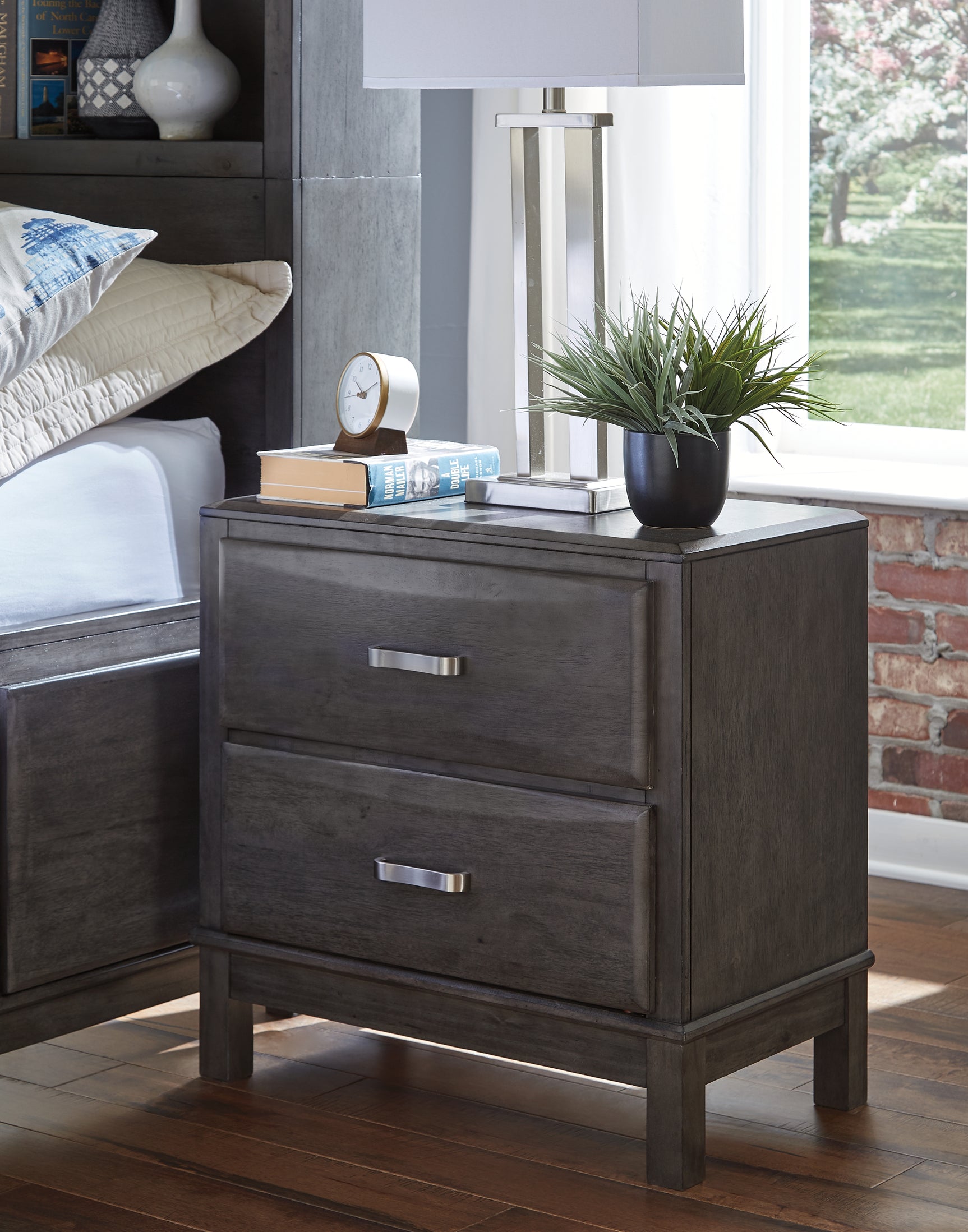 Sam's Furniture - Ashley Furniture - Caitbrook Bedroom - Two Drawer Night Stand / Gray - B476-92