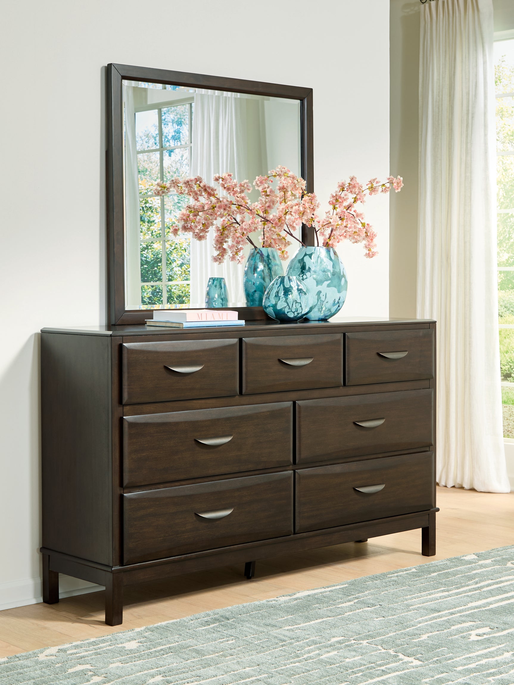 Sam's Furniture - Ashley Furniture - Vanmore Bedroom - Dresser and Mirror / Dark Brown - B479B1