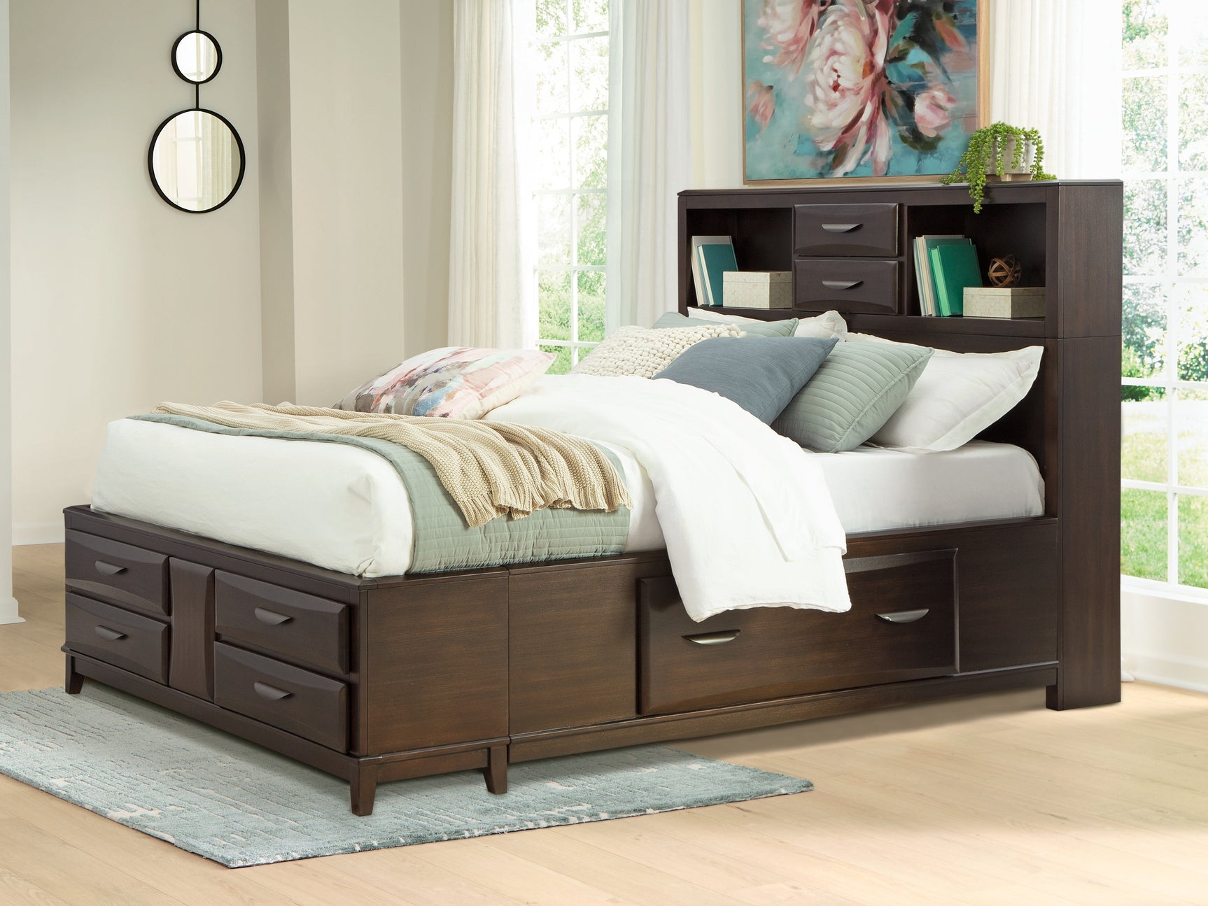 Sam's Furniture - Ashley Furniture - Vanmore Bedroom - California King Storage Bed / Dark Brown - B479B7