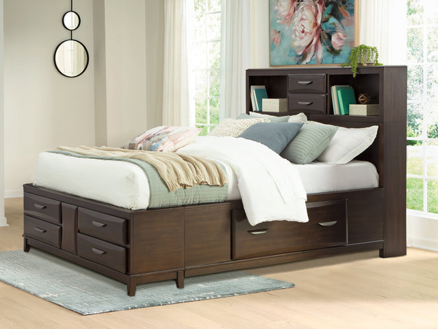 Sam's Furniture - Ashley Furniture - Vanmore Bedroom - California King Storage Bed / Dark Brown - B479B7