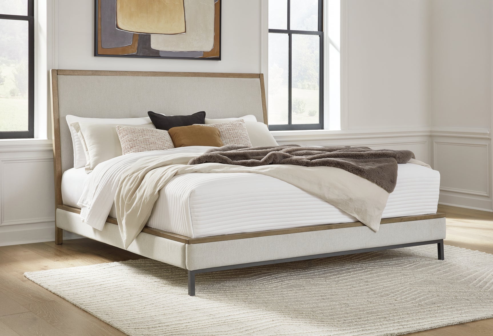 Sam's Furniture - Ashley Furniture - Tomtyn Bedroom - California King Upholstered Bed / Light Brown - B622B5