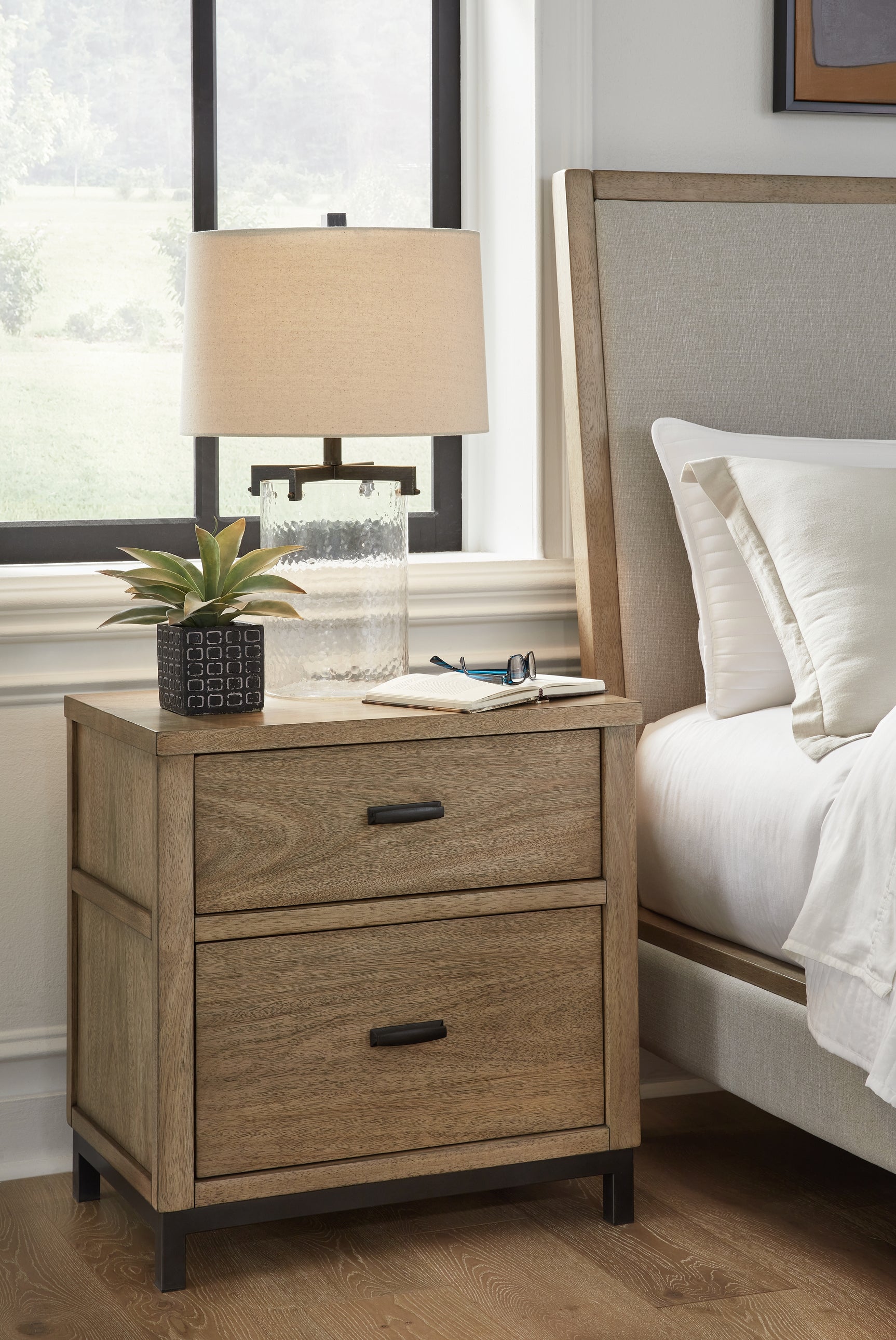 Sam's Furniture - Ashley Furniture - Tomtyn Bedroom - Two Drawer Night Stand / Light Brown - B622-92