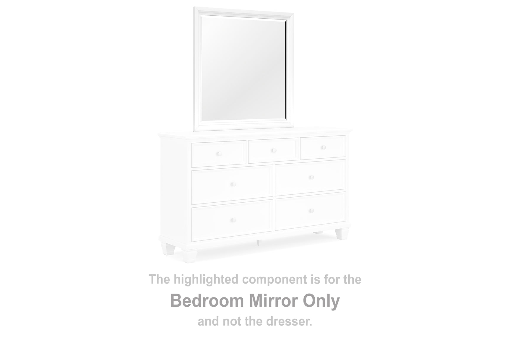 Sam's Furniture - Ashley Furniture - Fortman Bedroom - Bedroom Mirror / White - B680-36