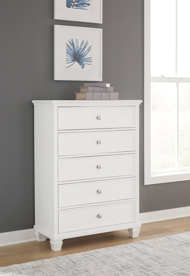 Sam's Furniture - Ashley Furniture - Fortman Bedroom - King Panel Storage Bed / White - B680B22