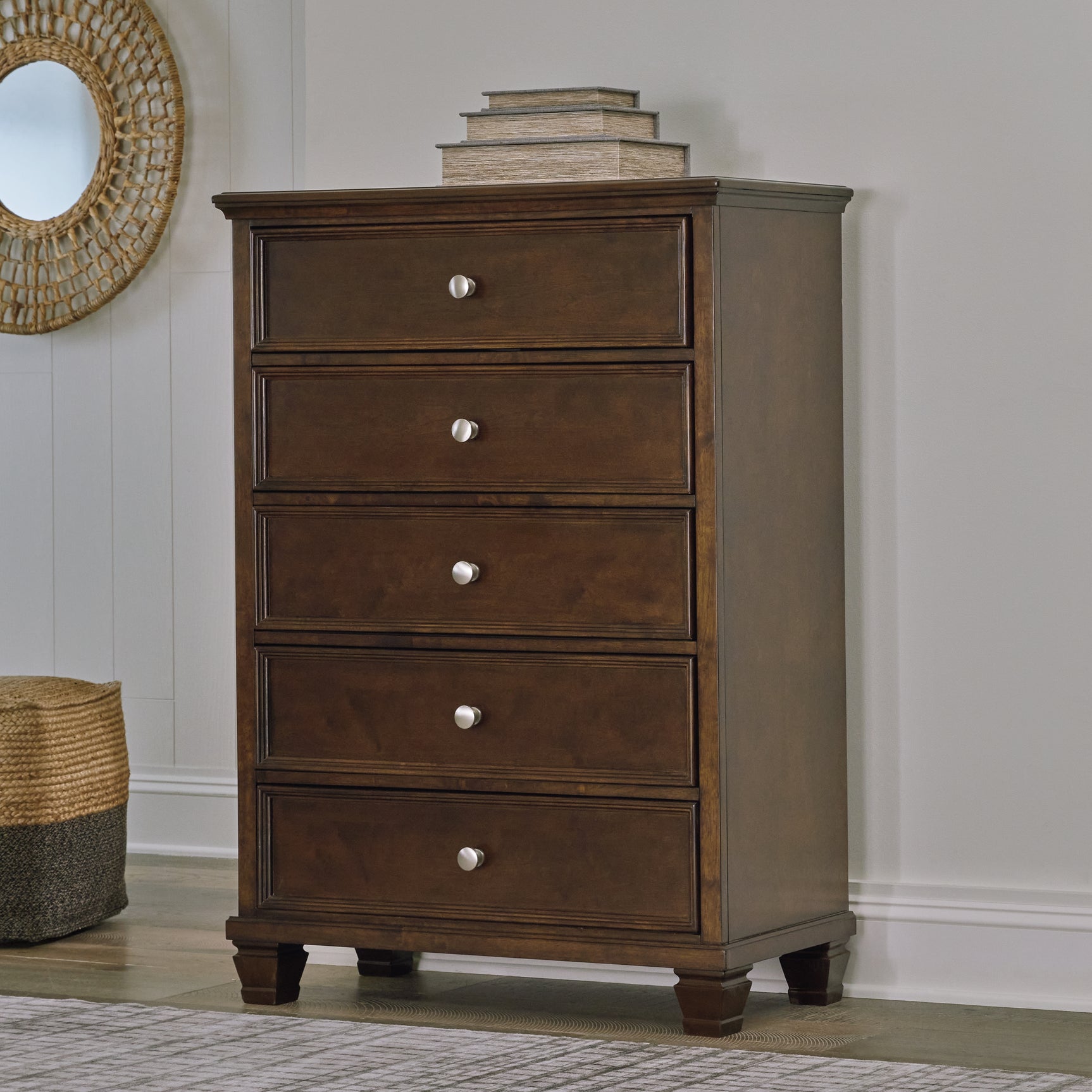 Sam's Furniture - Ashley Furniture - Danabrin Bedroom - Five Drawer Chest / Brown - B685-46