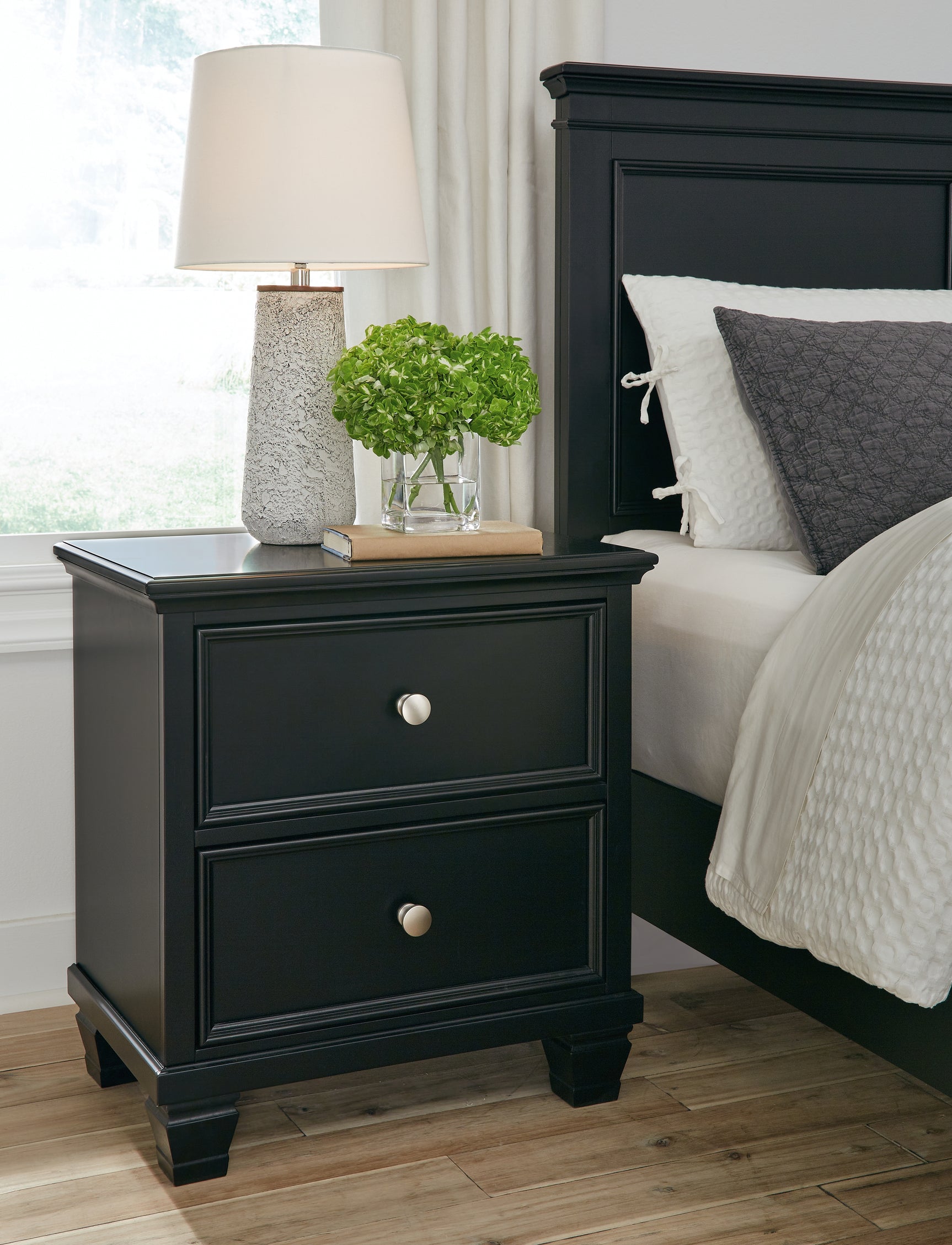 Sam's Furniture - Ashley Furniture - Lanolee Bedroom - Two Drawer Night Stand / Black - B687-92