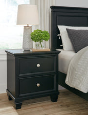 Sam's Furniture - Ashley Furniture - Lanolee Bedroom - Two Drawer Night Stand / Black - B687-92