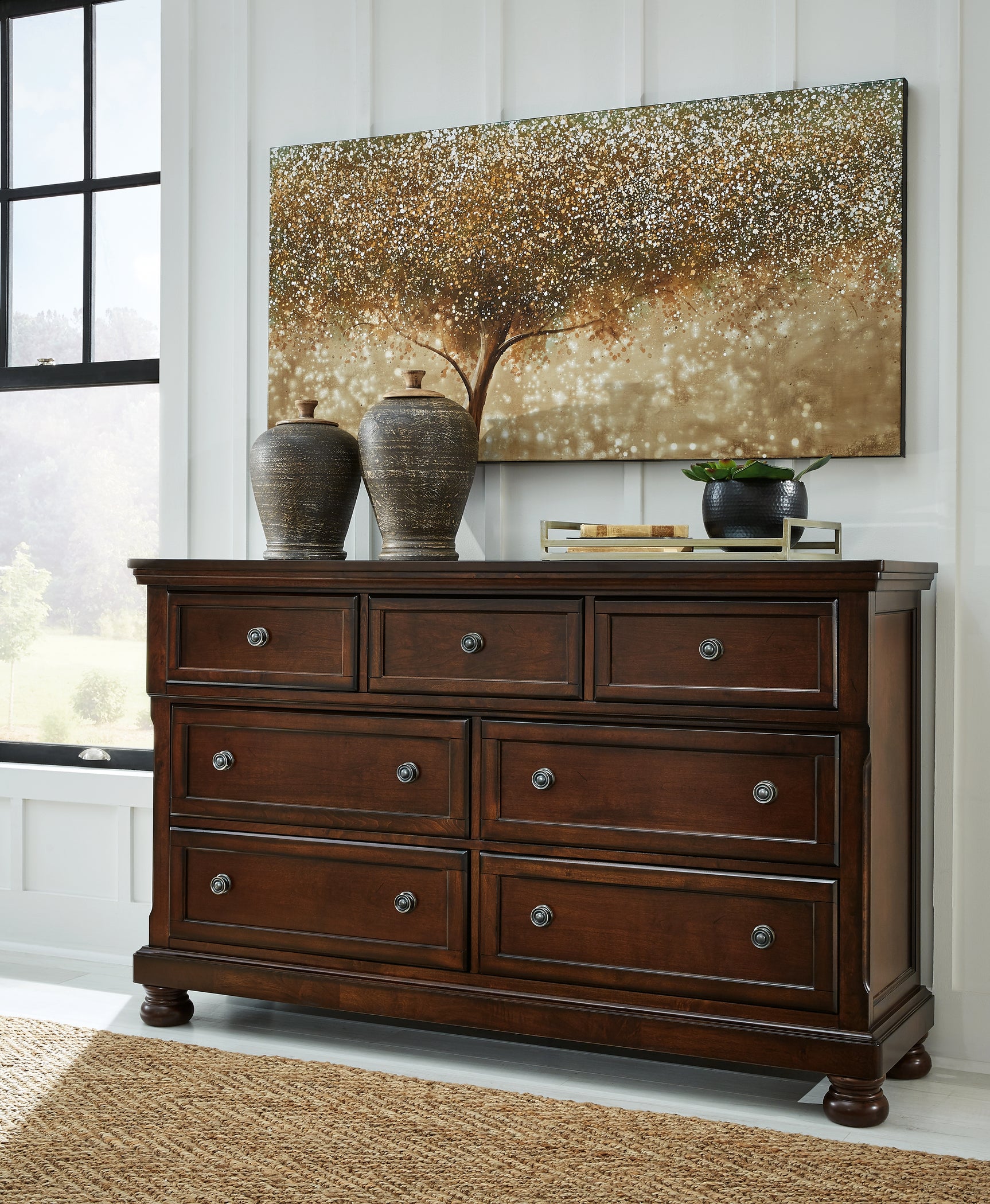 Sam's Furniture - Ashley Furniture - Porter Bedroom - Dresser / Rustic Brown - B697-31