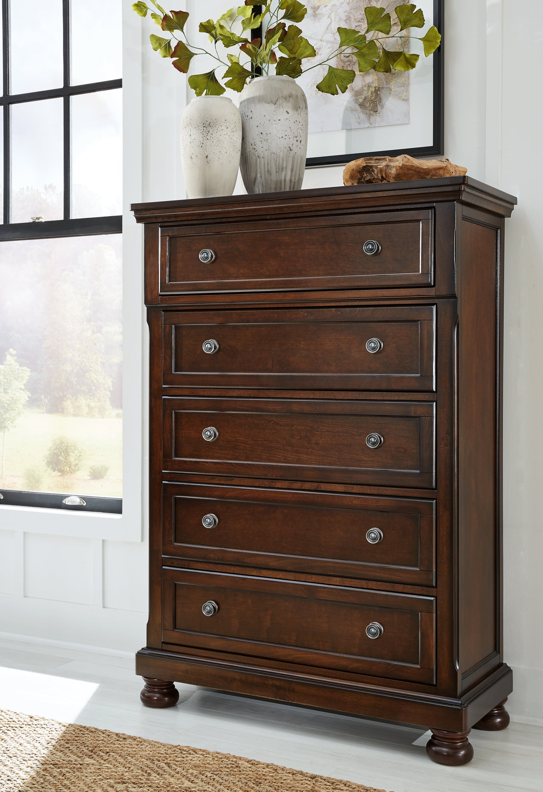 Sam's Furniture - Ashley Furniture - Porter Bedroom - Chest / Rustic Brown - B697-46