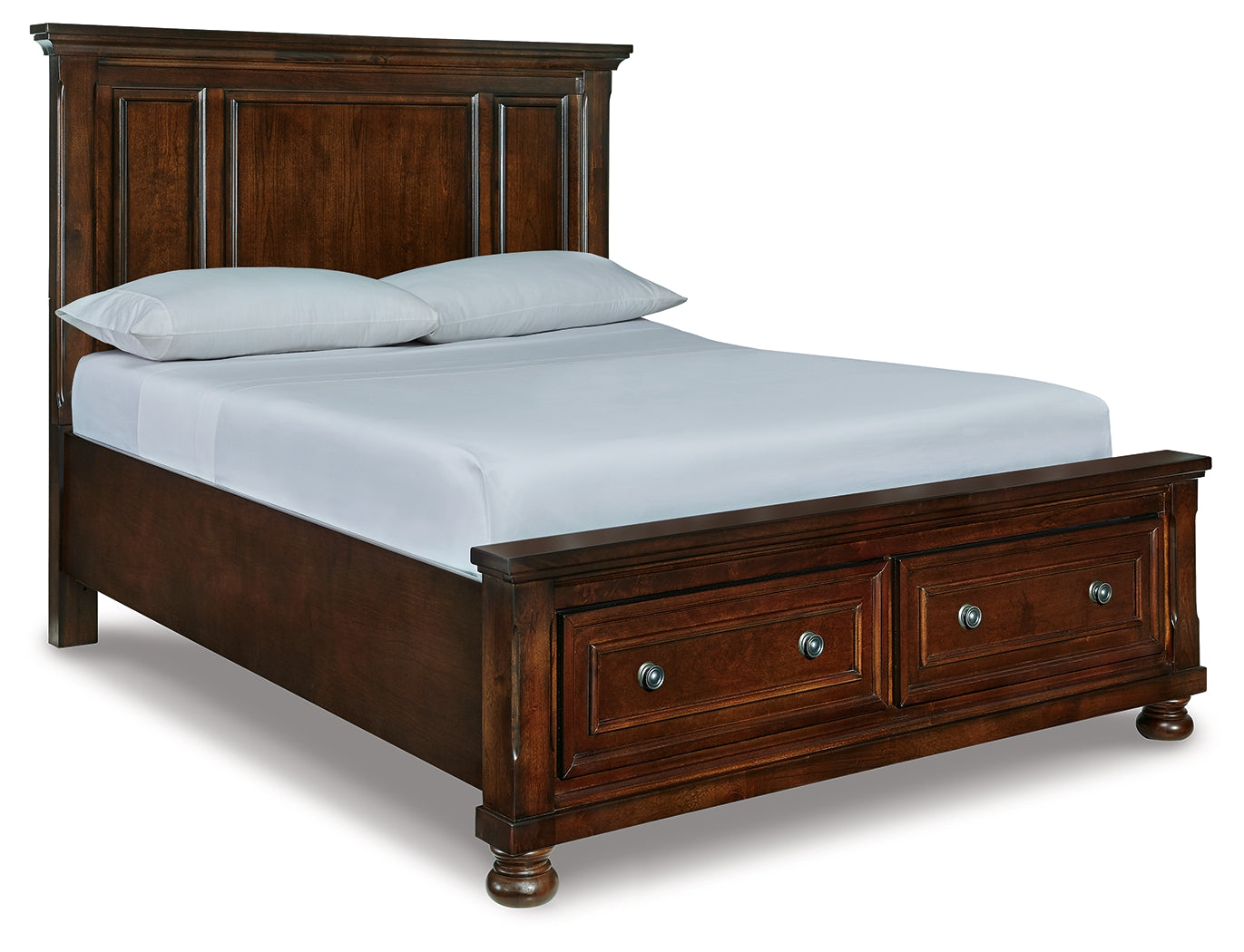 Sam's Furniture - Ashley Furniture - Porter Bedroom - Queen Panel Storage Bed / Rustic Brown - B697B42