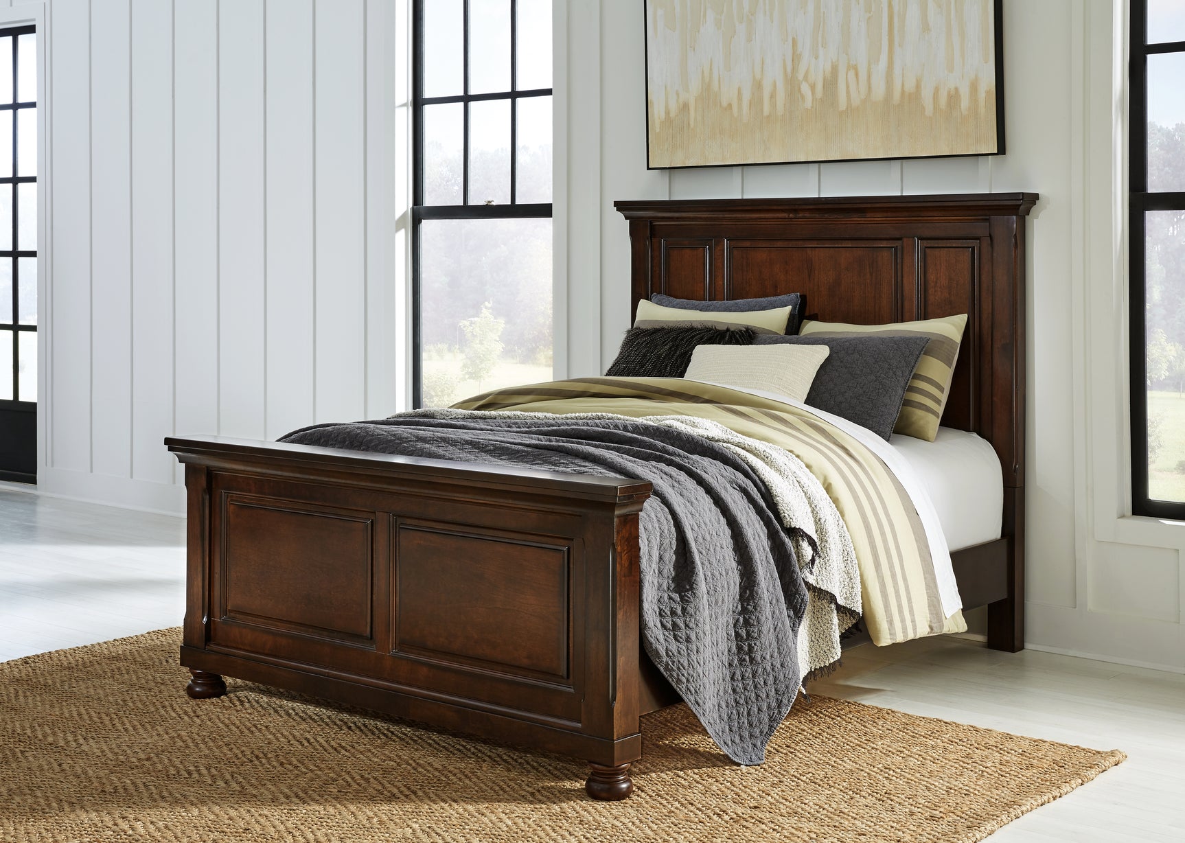 Sam's Furniture - Ashley Furniture - Porter Bedroom - Queen Sleigh Bed / Rustic Brown - B697B48