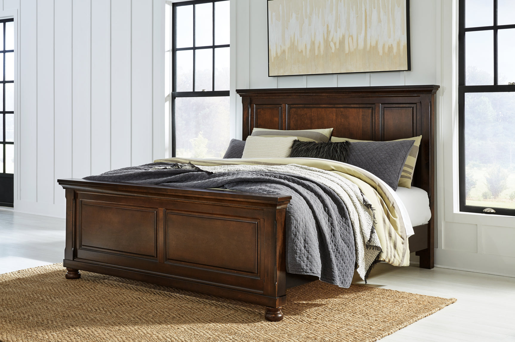 Sam's Furniture - Ashley Furniture - Porter Bedroom - King Panel Bed / Rustic Brown - B697B11