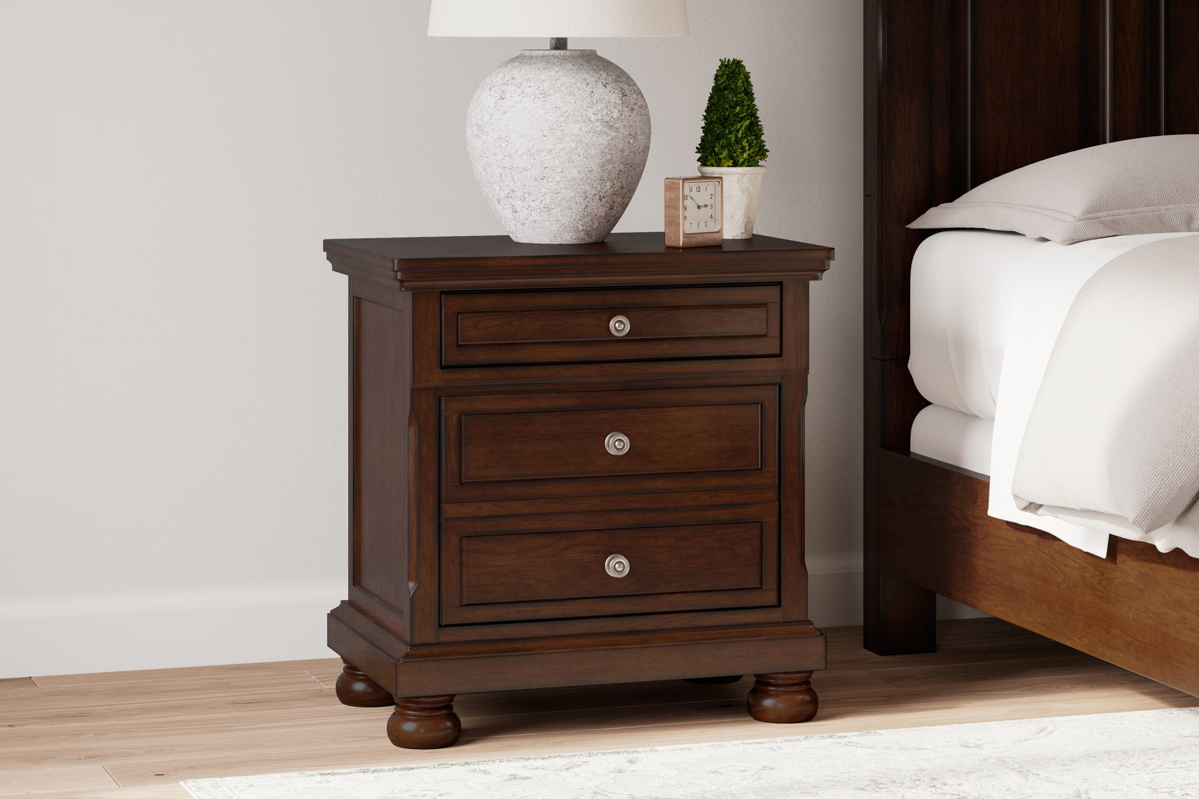 Sam's Furniture - Ashley Furniture - Porter Bedroom - Two Drawer Night Stand / Rustic Brown - B697-92
