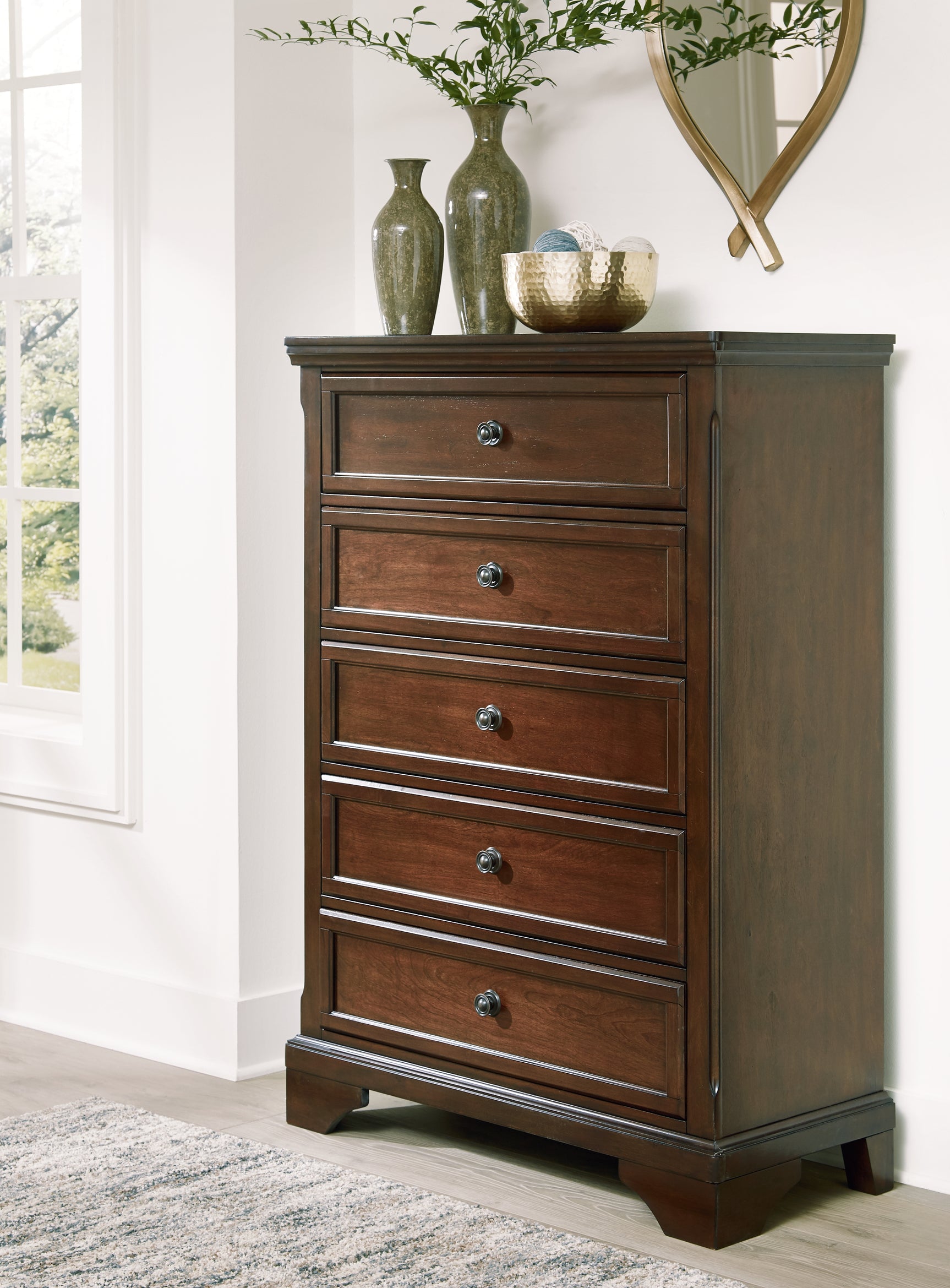 Sam's Furniture - Ashley Furniture - Trellington Bedroom - Five Drawer Chest / Brown - B716-46