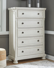 Sam's Furniture - Ashley Furniture - Robbinsdale Bedroom - Five Drawer Chest / Antique White - B742-46