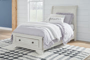 Sam's Furniture - Ashley Furniture - Robbinsdale Bedroom - Twin Sleigh Storage Bed / Antique White - B742B12