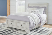 Sam's Furniture - Ashley Furniture - Robbinsdale Bedroom - Full Sleigh Storage Bed / Antique White - B742B13