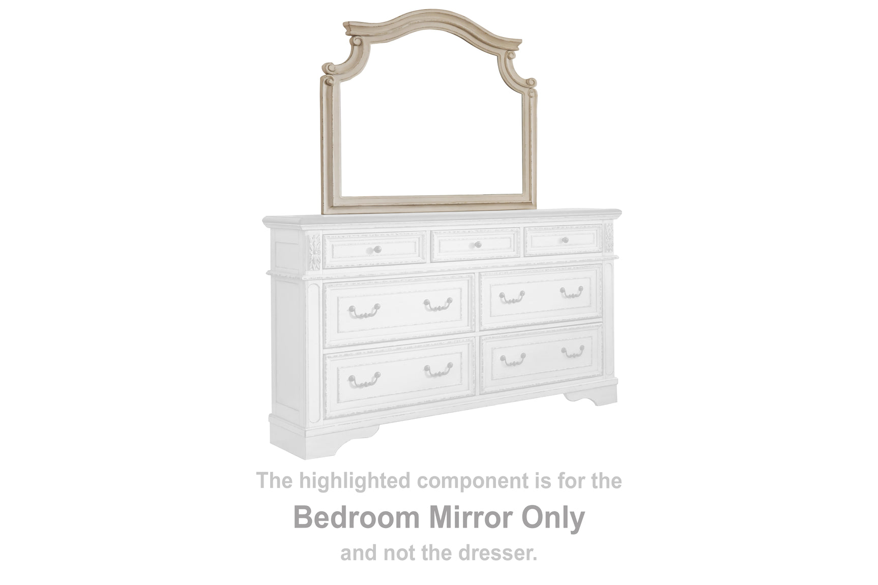 Sam's Furniture - Ashley Furniture - Realyn Bedroom - Bedroom Mirror / Chipped White - B743-36