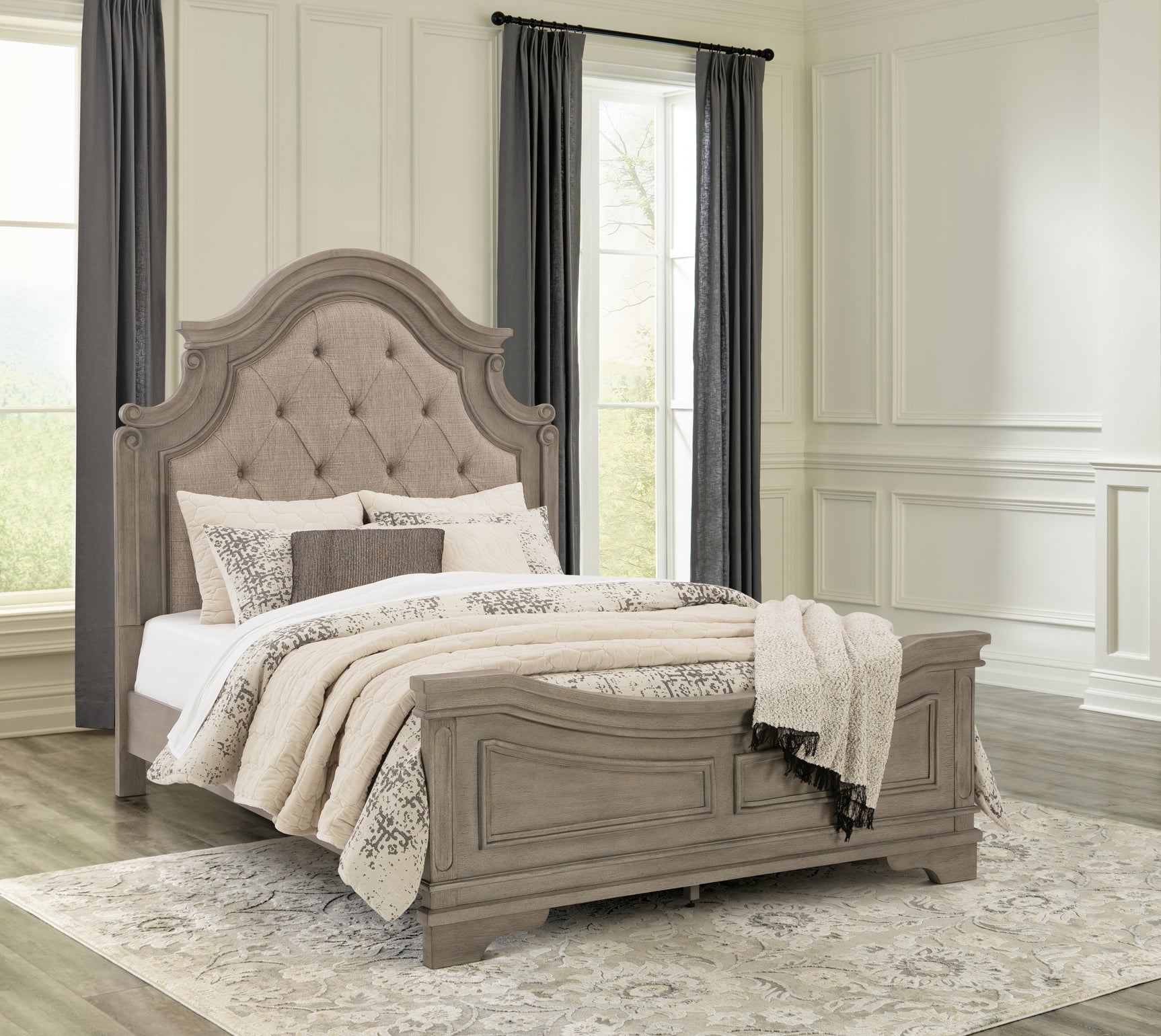 Sam's Furniture - Ashley Furniture - Lodenbay Bedroom - Queen Panel Bed / Antique Gray - B751B2