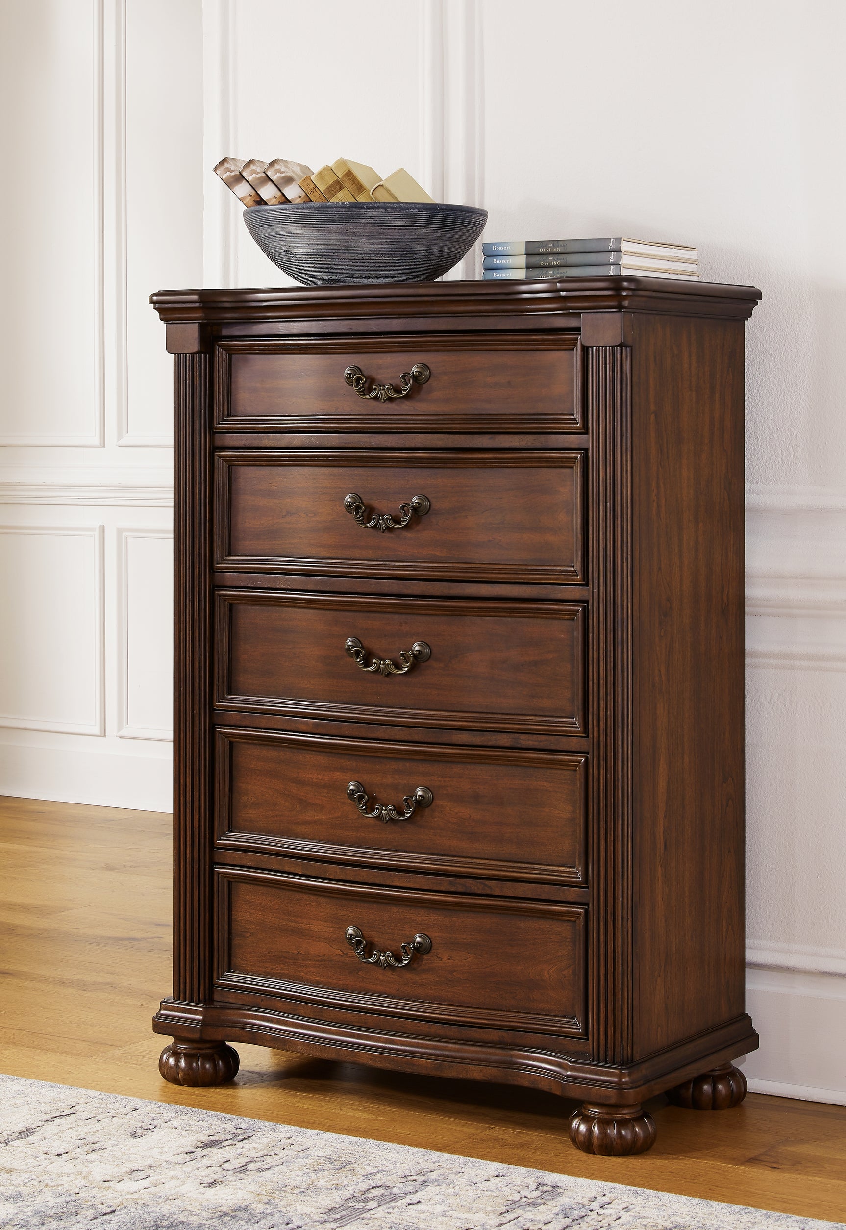 Sam's Furniture - Ashley Furniture - Lavinton Bedroom - Five Drawer Chest / Brown - B764-46